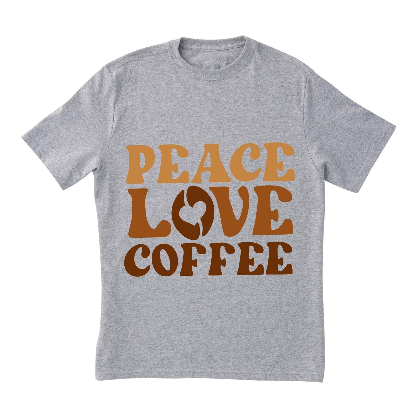 Peace Love Coffee Retro T-Shirt – 100% Cotton, Vintage Aesthetic, Coffee Lover Gift