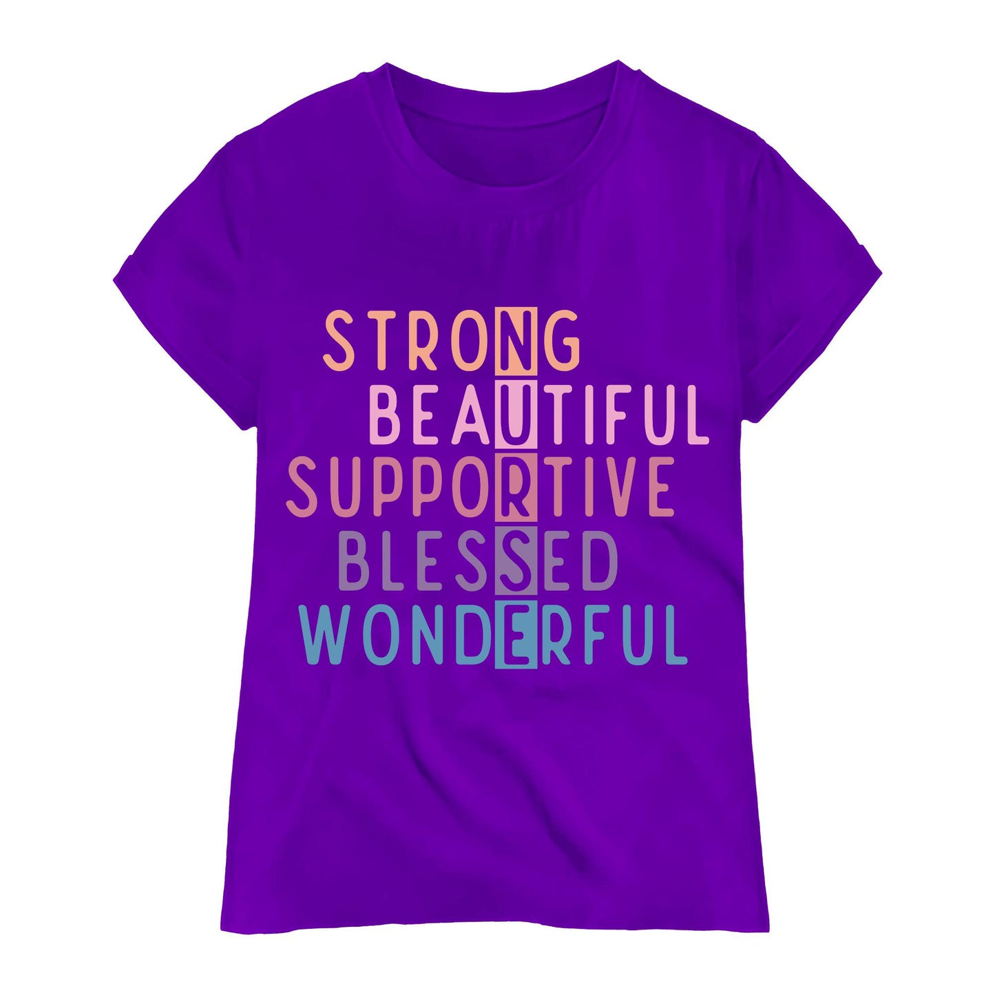 NURSE Acronym T-Shirt – Strong, Supportive, Beautiful Nurse Shirt, 100% Cotton Gift for Nurses