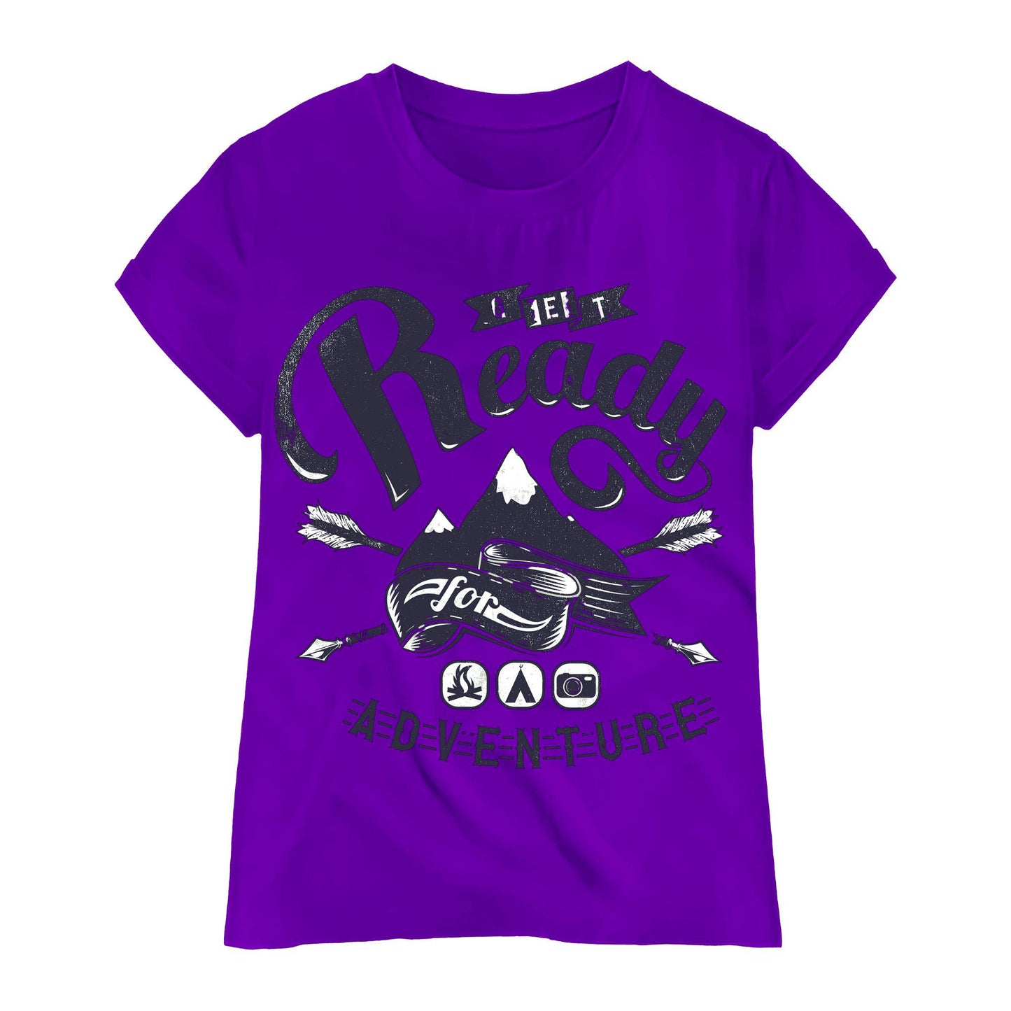 Adventure Hiking T-Shirt – Get Ready for Adventure Tee, Camping & Outdoor Shirt, DTF Print on 100% Cotton
