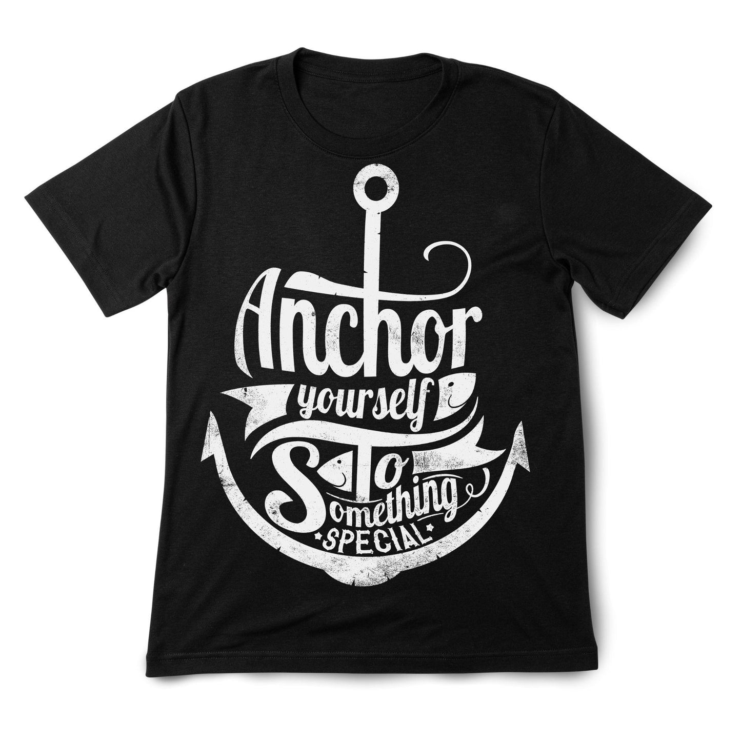 Anchor Yourself to Something Special T-Shirt – Nautical Motivational Shirt, Red Graphic Tee for Positivity & Inspiration, DTF on 100% Cotton