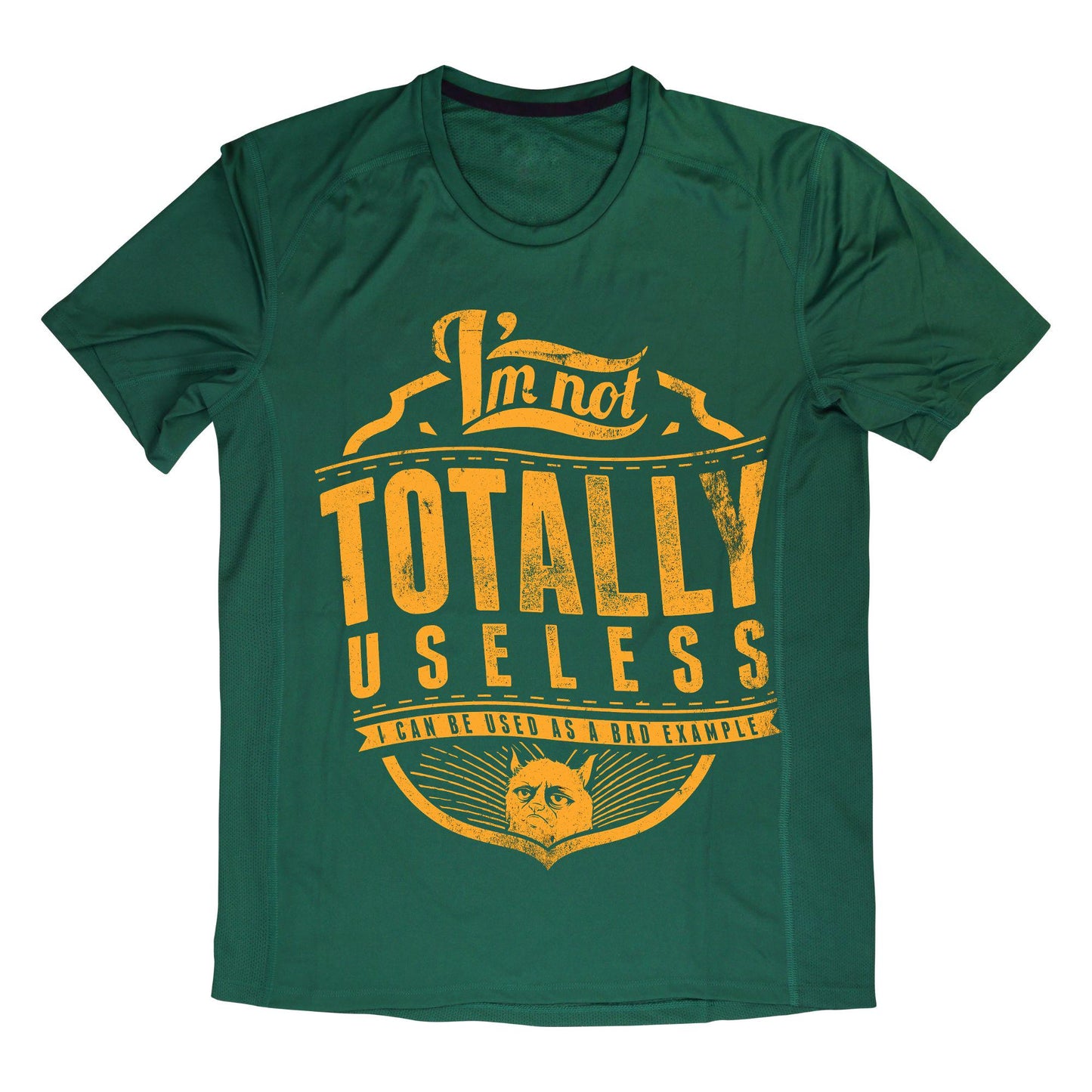 I’m Not Totally Useless Funny T-Shirt – Sarcastic Grumpy Cat Graphic Tee, Bold Red & Yellow Humor Shirt, DTF Print on 100% Cotton