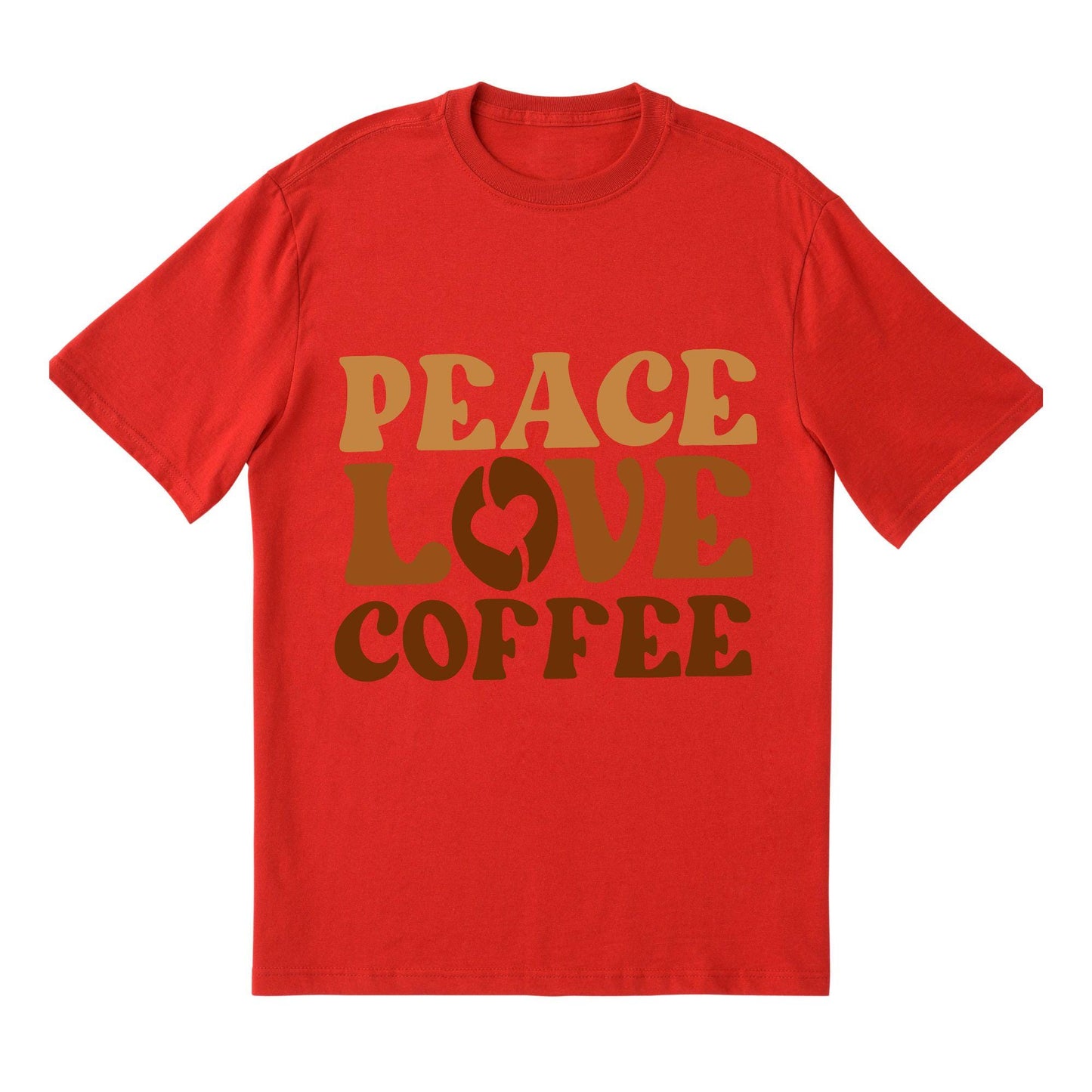 Peace Love Coffee Retro T-Shirt – 100% Cotton, Vintage Aesthetic, Coffee Lover Gift