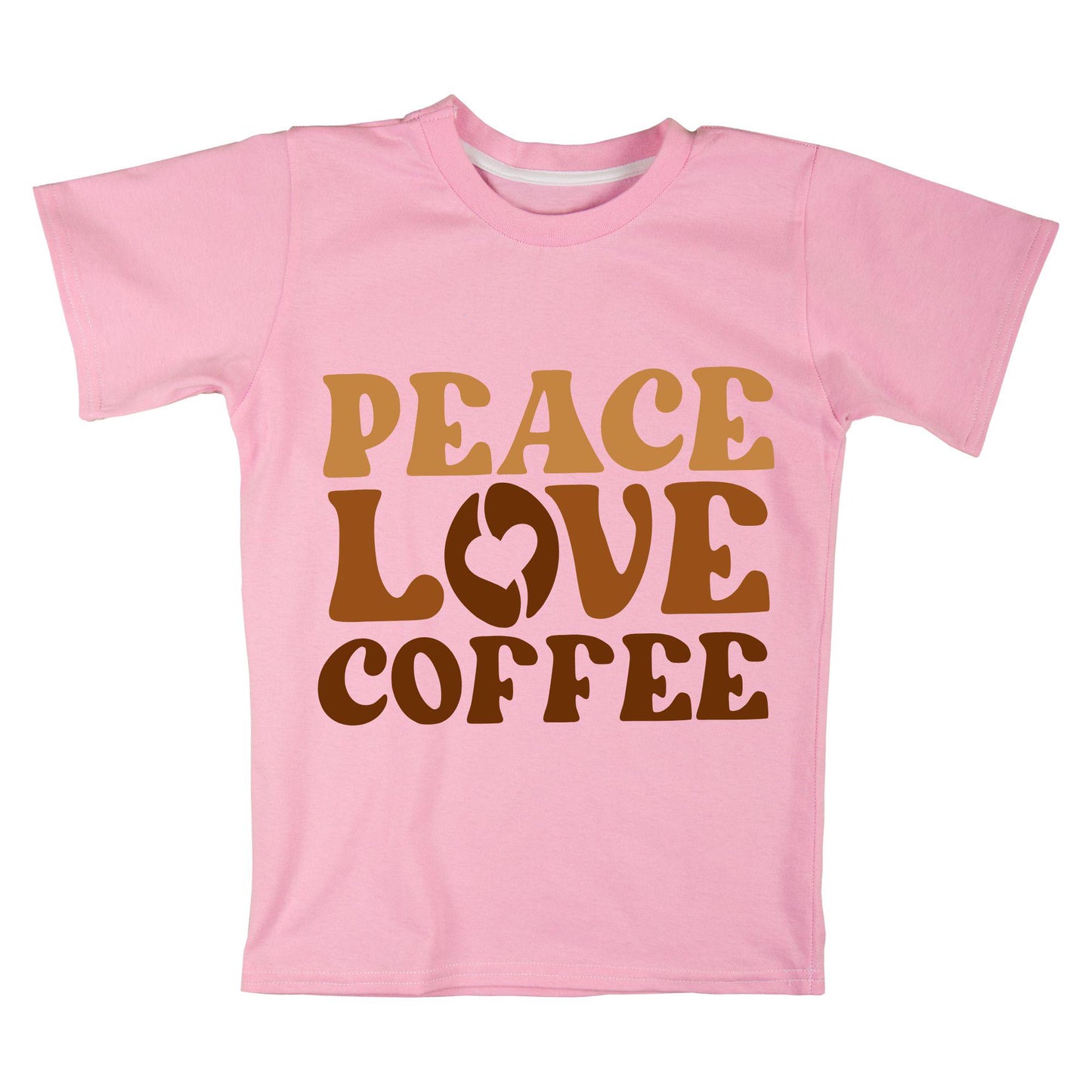 Peace Love Coffee Retro T-Shirt – 100% Cotton, Vintage Aesthetic, Coffee Lover Gift
