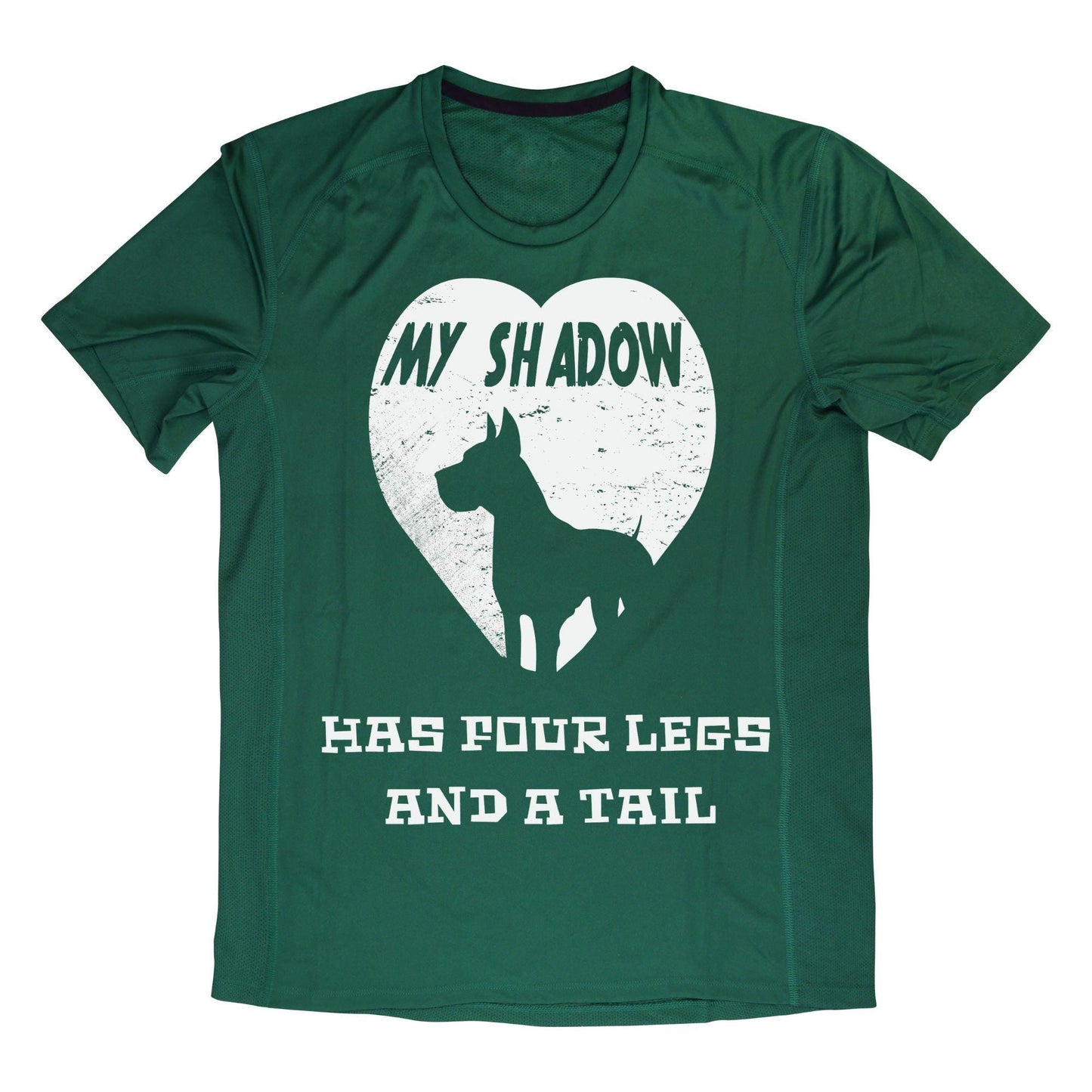 My Shadow Has Four Legs T-Shirt – Dog Lover Pet Owner Shirt, Heart Silhouette Graphic Tee, DTF Printed on 100% Cotton