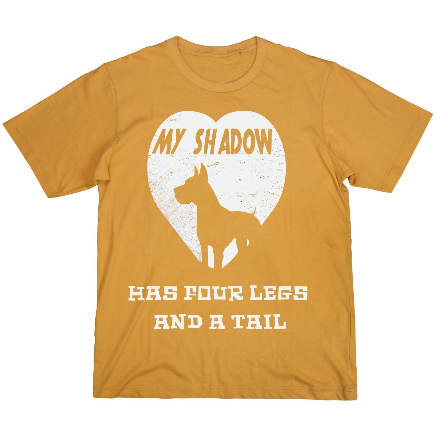 My Shadow Has Four Legs T-Shirt – Dog Lover Pet Owner Shirt, Heart Silhouette Graphic Tee, DTF Printed on 100% Cotton