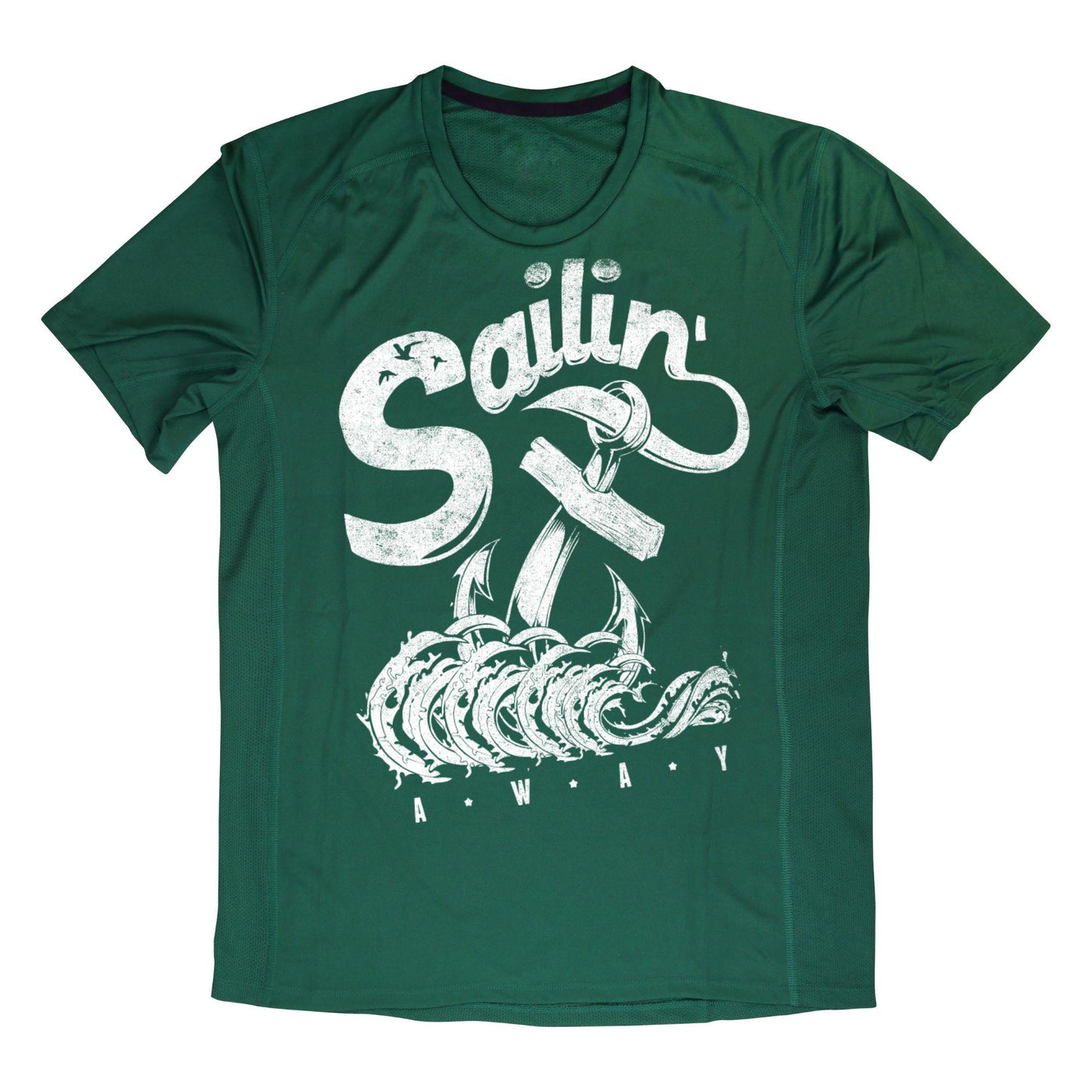 Sailin’ Away Nautical T-Shirt – Vintage Anchor & Waves Tee, 100% Cotton Ocean Lover Gift