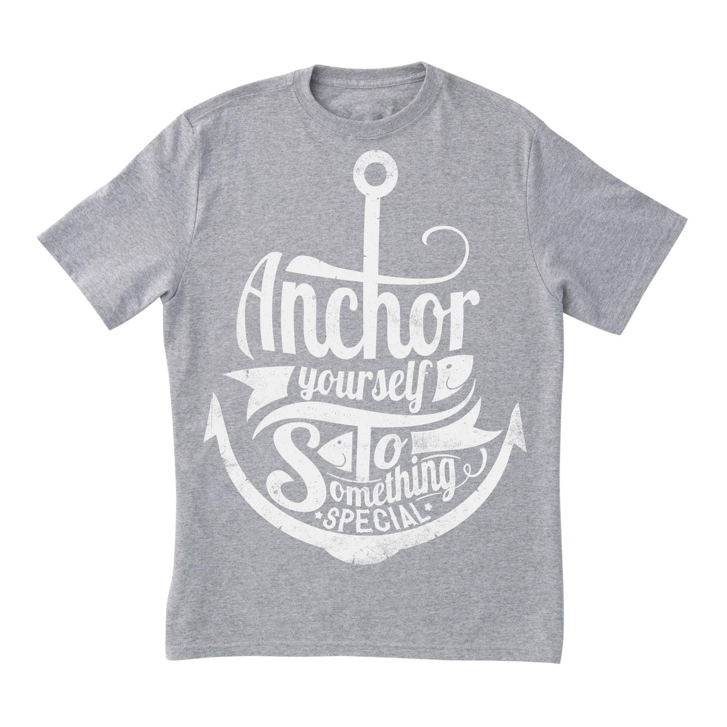 Anchor Yourself to Something Special T-Shirt – Nautical Motivational Shirt, Red Graphic Tee for Positivity & Inspiration, DTF on 100% Cotton