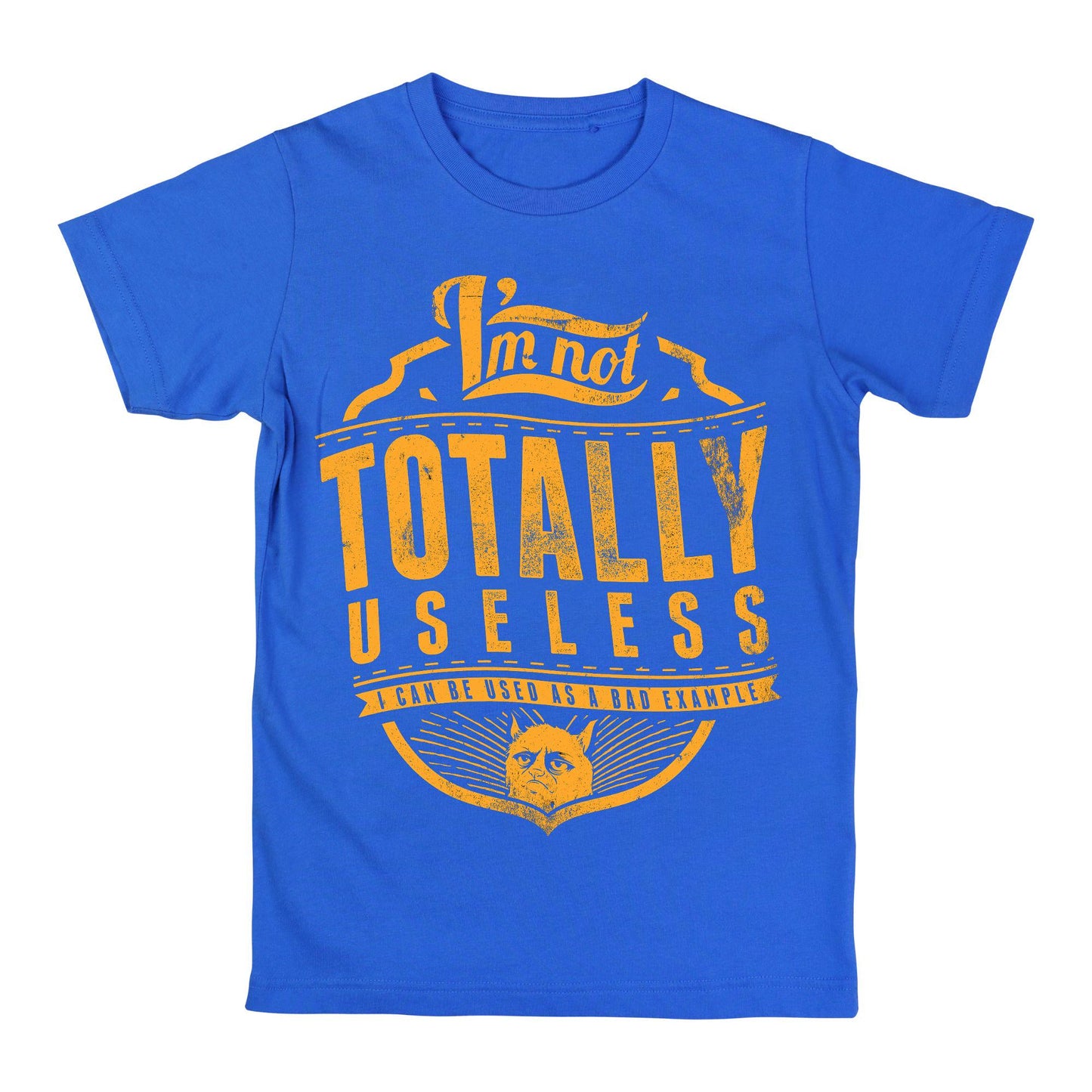 I’m Not Totally Useless Funny T-Shirt – Sarcastic Grumpy Cat Graphic Tee, Bold Red & Yellow Humor Shirt, DTF Print on 100% Cotton