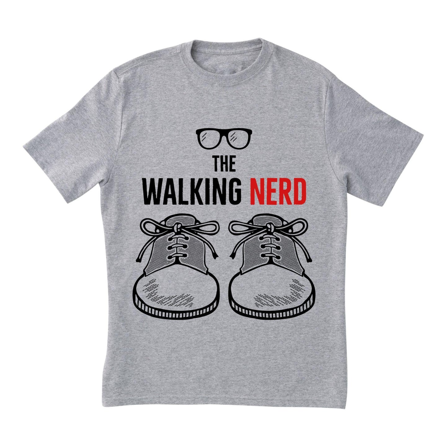 The Walking Nerd Shirt – Funny Geek Graphic Tee, Nerdy Walking Joke T-Shirt, Glasses and Shoes Humor Tee for Bookworms & Gamers