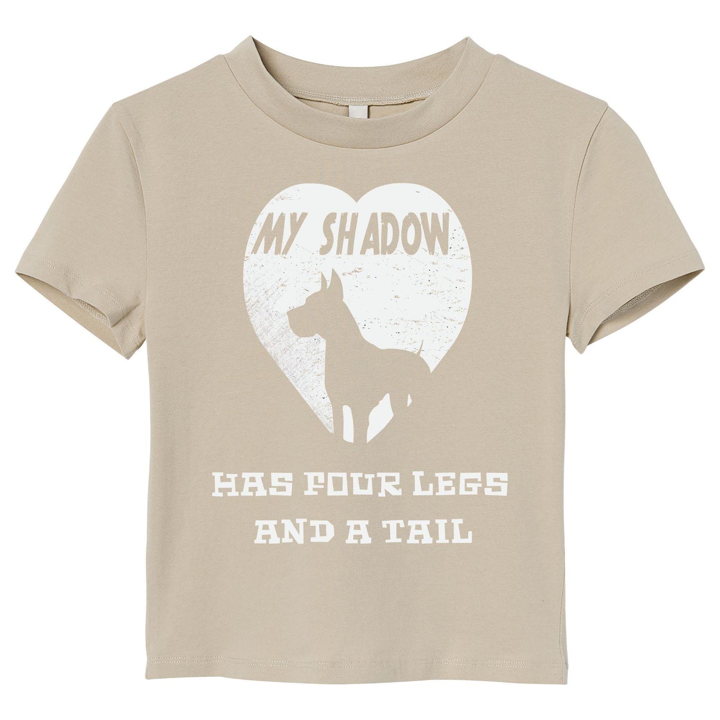 My Shadow Has Four Legs T-Shirt – Dog Lover Pet Owner Shirt, Heart Silhouette Graphic Tee, DTF Printed on 100% Cotton