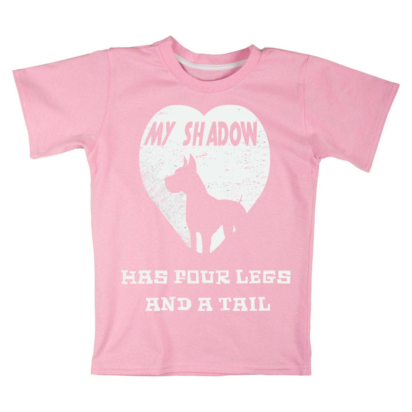 My Shadow Has Four Legs T-Shirt – Dog Lover Pet Owner Shirt, Heart Silhouette Graphic Tee, DTF Printed on 100% Cotton