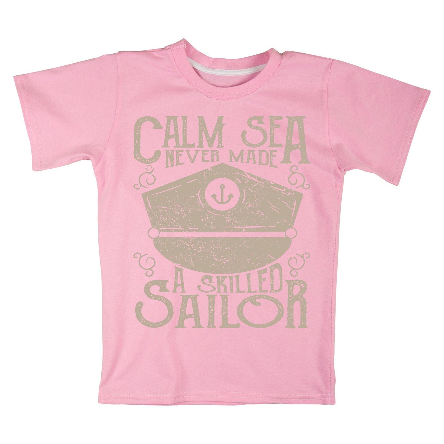 Calm Sea Never Made a Skilled Sailor T-Shirt – Nautical Quote Shirt, Captain Hat Graphic Tee, Sailing & Boating Gift