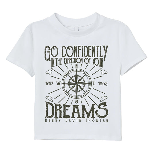 Go Confidently Compass Quote T-Shirt – Inspirational Henry David Thoreau Graphic Tee