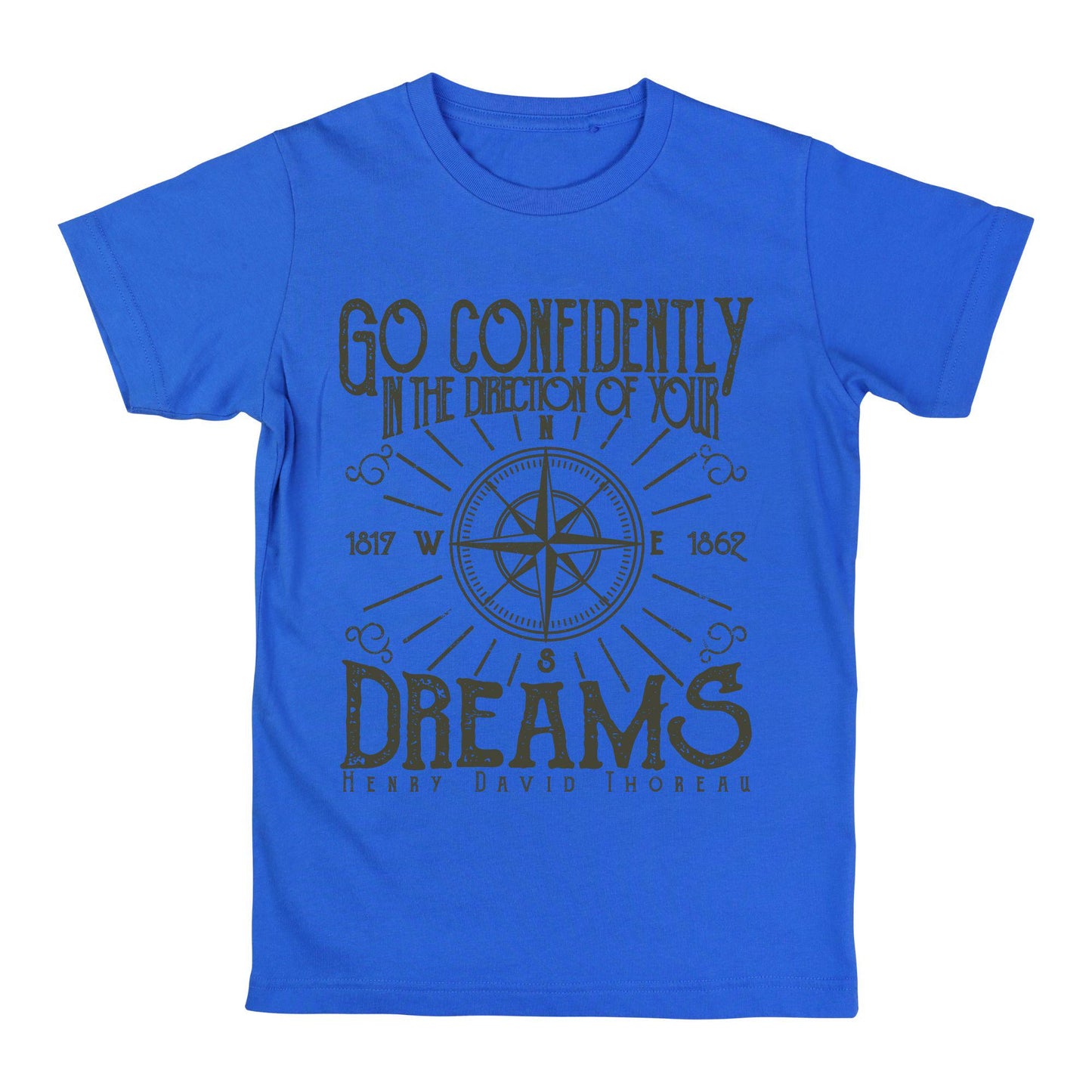 Go Confidently Compass Quote T-Shirt – Inspirational Henry David Thoreau Graphic Tee