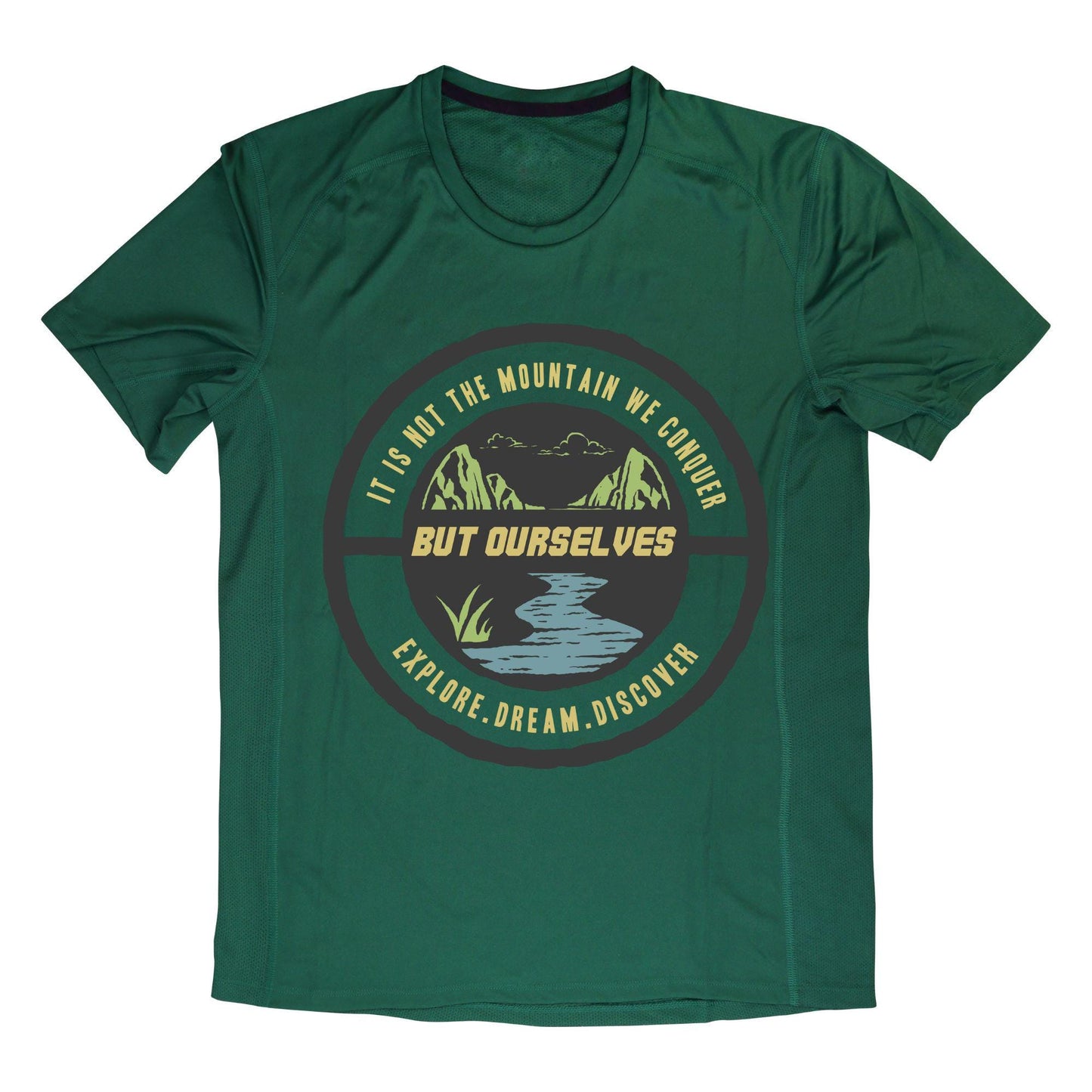 Motivational Mountain Adventure T-Shirt – Explore Dream Discover Graphic Tee