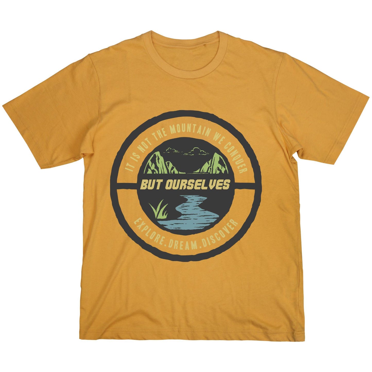 Motivational Mountain Adventure T-Shirt – Explore Dream Discover Graphic Tee
