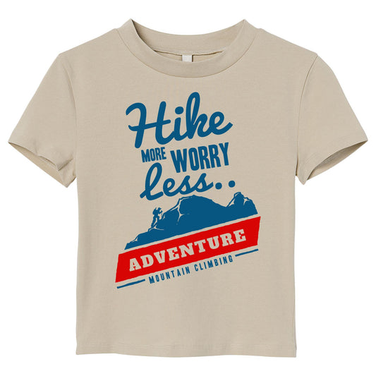 Hike More Worry Less Adventure T-Shirt – Mountain Climbing Graphic Tee