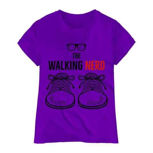 The Walking Nerd Shirt – Funny Geek Graphic Tee, Nerdy Walking Joke T-Shirt, Glasses and Shoes Humor Tee for Bookworms & Gamers