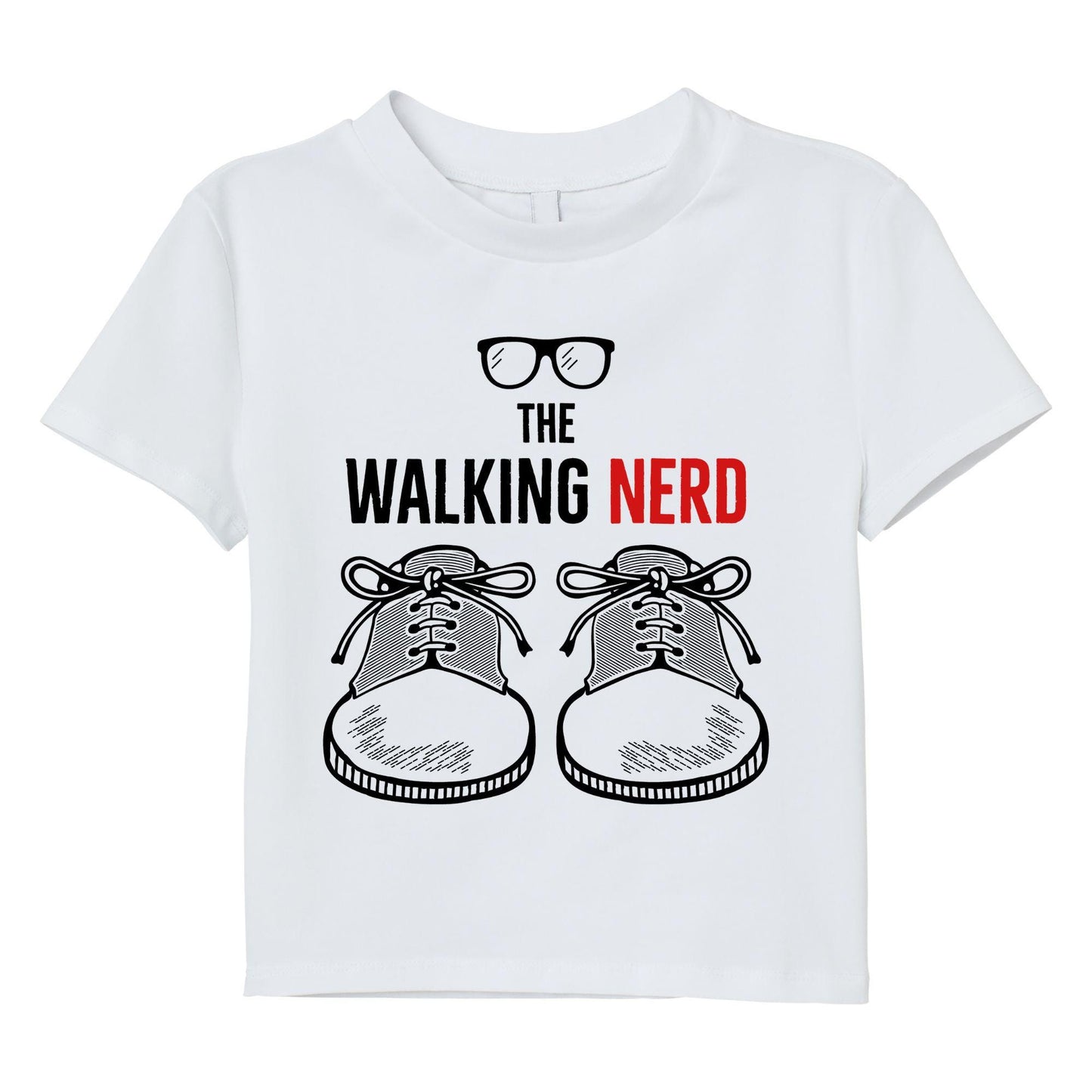 The Walking Nerd Shirt – Funny Geek Graphic Tee, Nerdy Walking Joke T-Shirt, Glasses and Shoes Humor Tee for Bookworms & Gamers