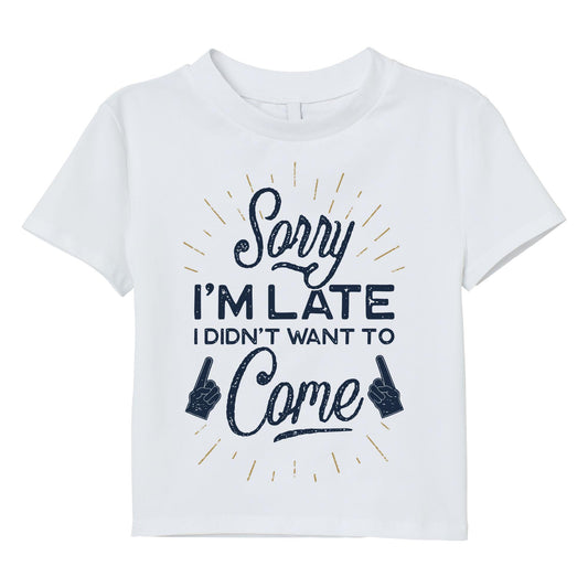 Sorry I’m Late Funny Shirt – I Didn’t Want to Come Tee, Anti-Social Humor Shirt, Sarcastic Graphic Tee for Introverts & Homebodies