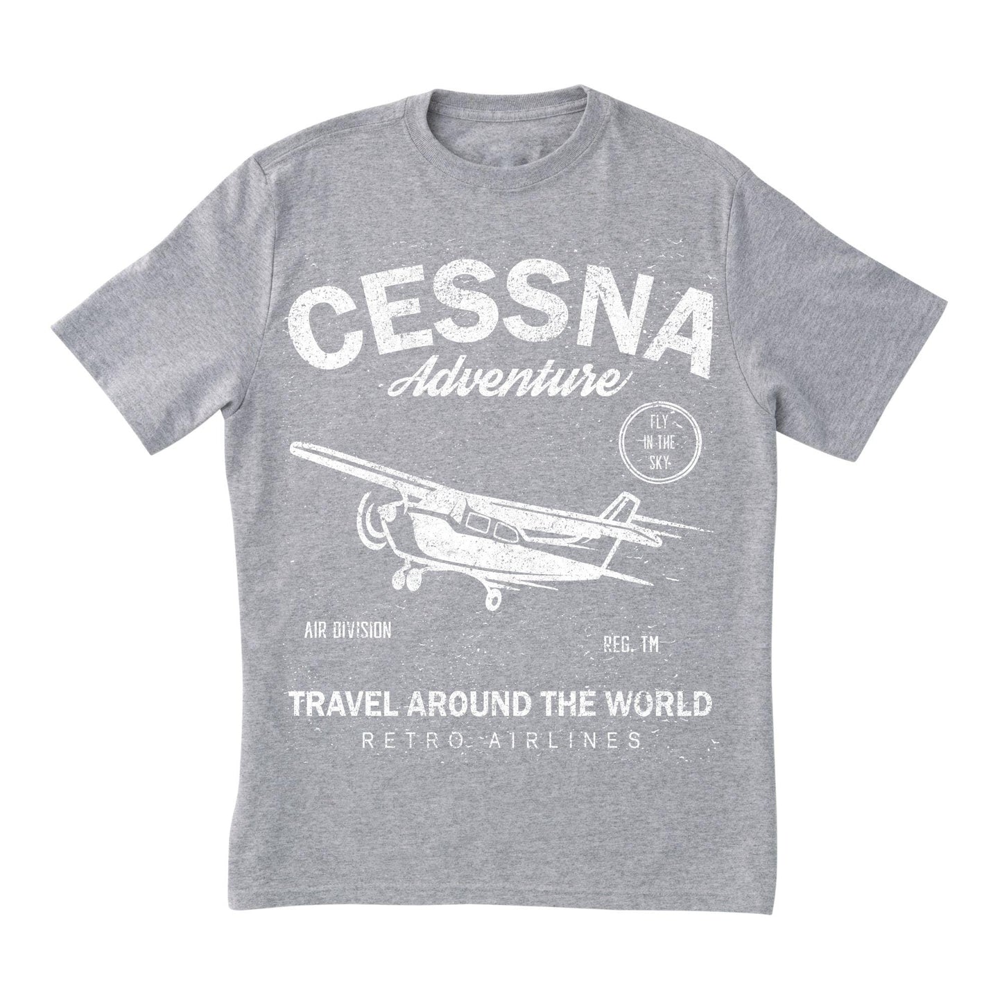 Cessna Adventure Shirt – Retro Pilot Airplane Tee, Gift for Aviators & Flight Enthusiasts, Travel Around the World Graphic Shirt
