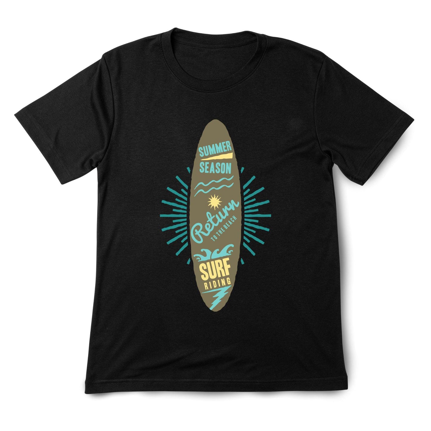 Surf Adventure T-Shirt – Summer Beach Tee with Surfboard Graphic & Ocean Vibes