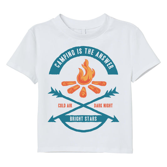 Camping Adventure T-Shirt – Outdoor Explorer Tee with Campfire and Nature Quote
