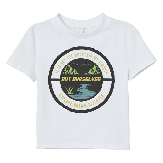 Motivational Mountain Adventure T-Shirt – Explore Dream Discover Graphic Tee