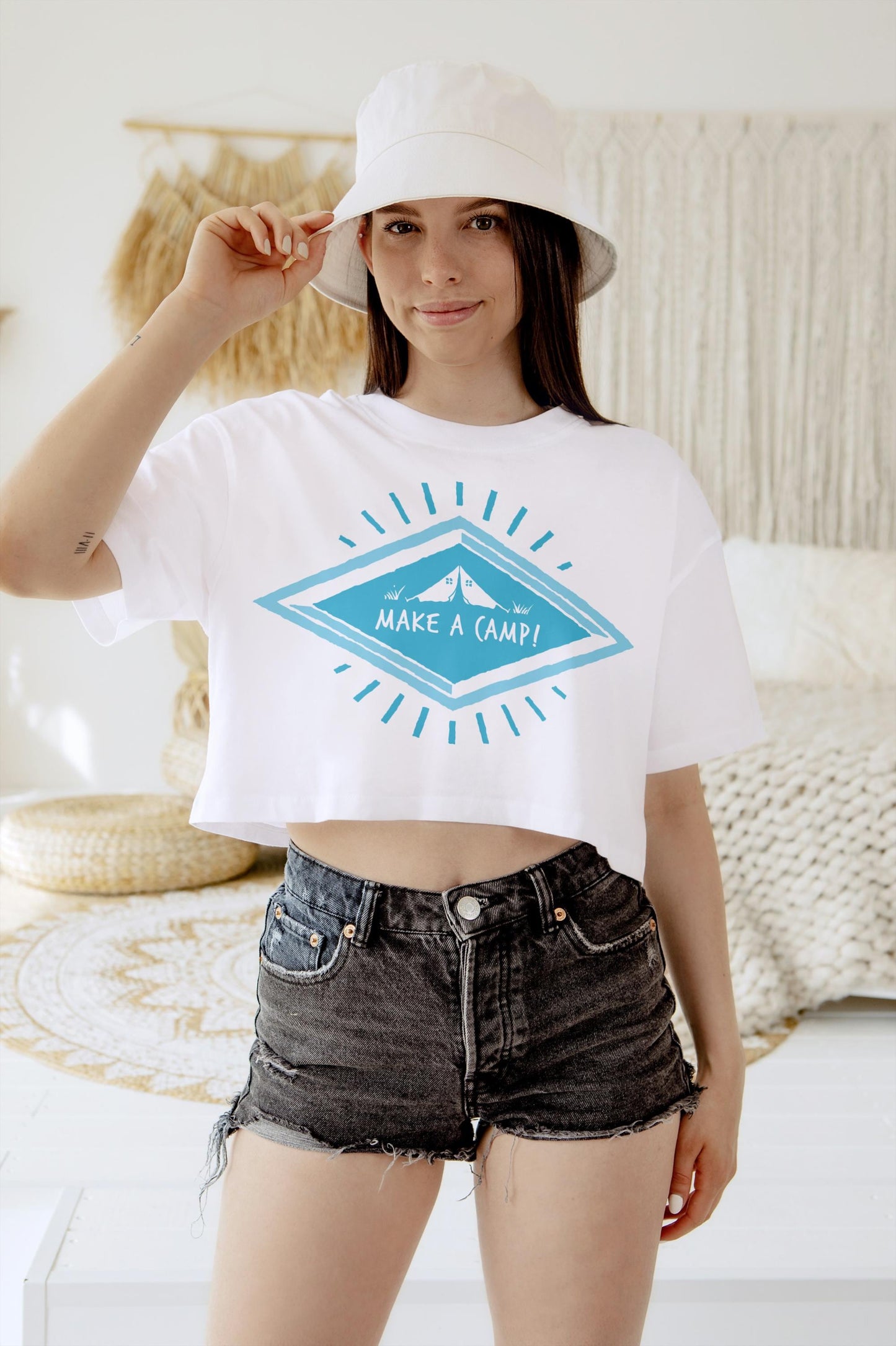 Make a Camp! Graphic White T-Shirt – Outdoor Adventure, Camping, Hiking & Nature Lovers Tee
