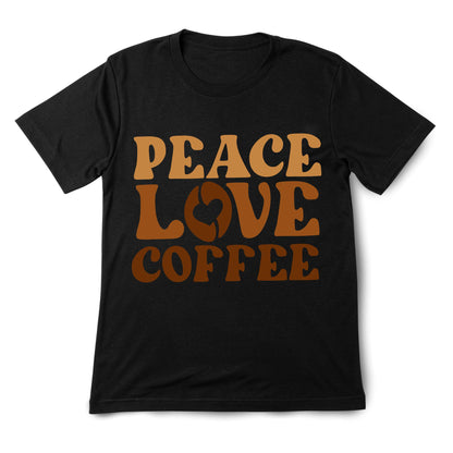 Peace Love Coffee Retro T-Shirt – 100% Cotton, Vintage Aesthetic, Coffee Lover Gift