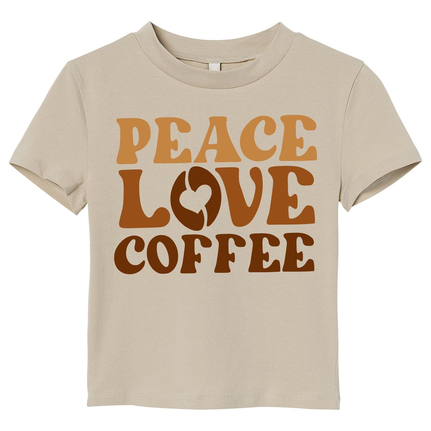 Peace Love Coffee Retro T-Shirt – 100% Cotton, Vintage Aesthetic, Coffee Lover Gift
