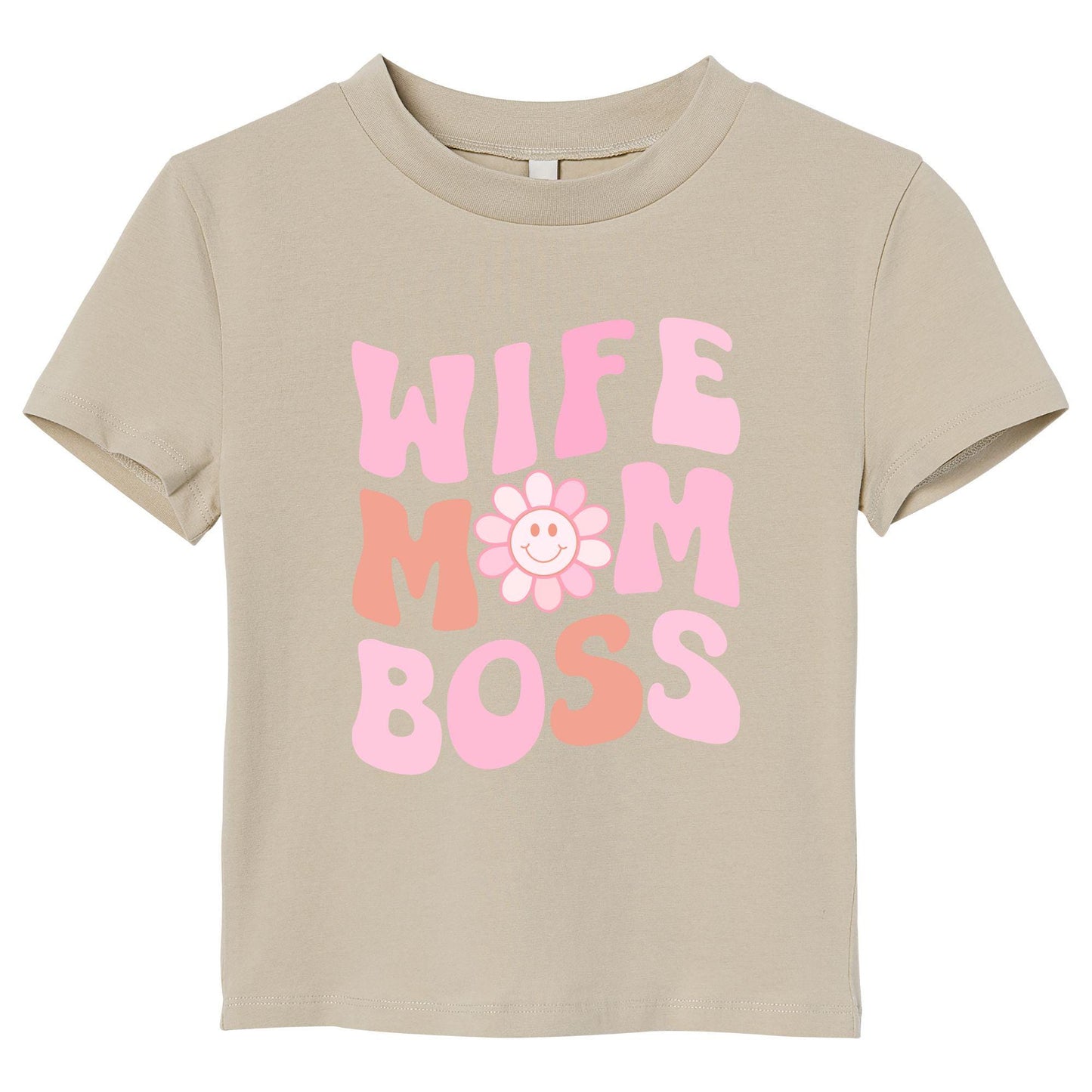Wife Mom Boss T-Shirt – Cute Retro Mom Life Tee, 100% Cotton Gift for Moms & Wives