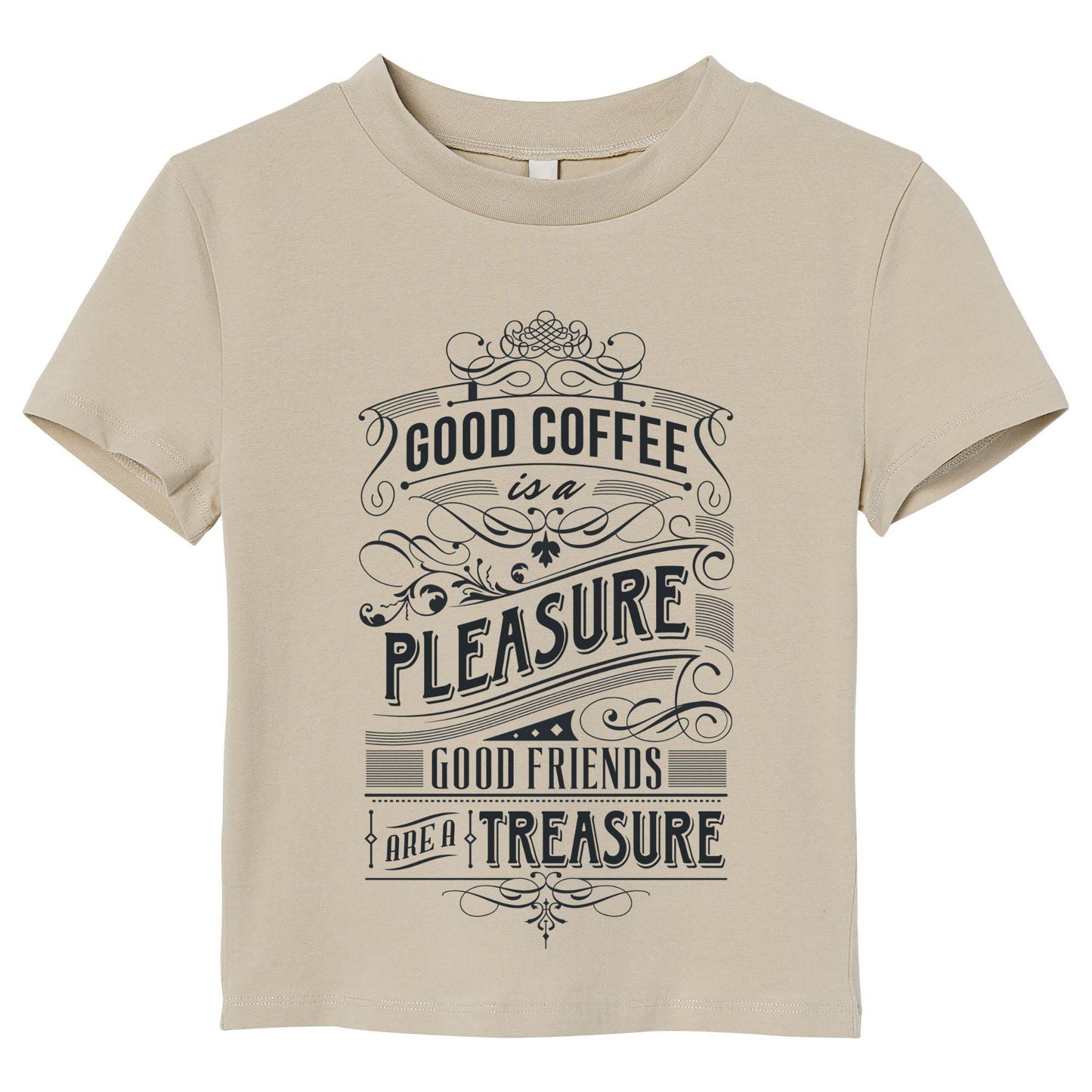 Good Coffee Quote T-Shirt – Friends Are a Treasure Tee, Vintage Typography Shirt, 100% Cotton Gift