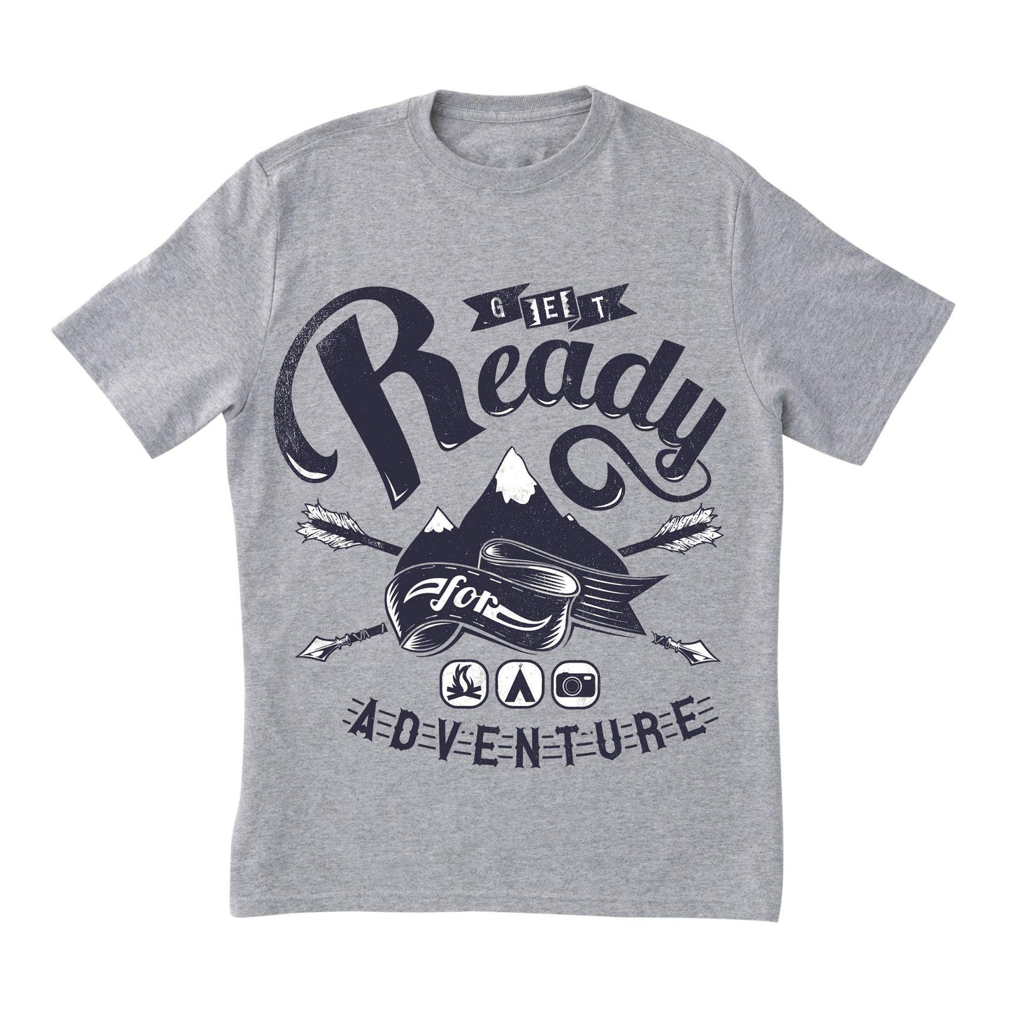 Adventure Hiking T-Shirt – Get Ready for Adventure Tee, Camping & Outdoor Shirt, DTF Print on 100% Cotton