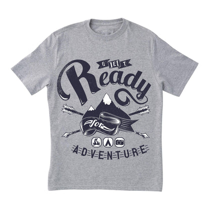 Adventure Hiking T-Shirt – Get Ready for Adventure Tee, Camping & Outdoor Shirt, DTF Print on 100% Cotton
