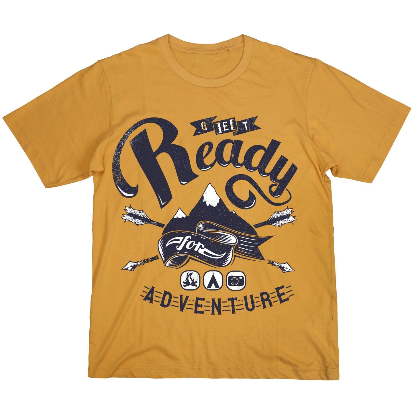 Adventure Hiking T-Shirt – Get Ready for Adventure Tee, Camping & Outdoor Shirt, DTF Print on 100% Cotton