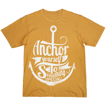 Anchor Yourself to Something Special T-Shirt – Nautical Motivational Shirt, Red Graphic Tee for Positivity & Inspiration, DTF on 100% Cotton