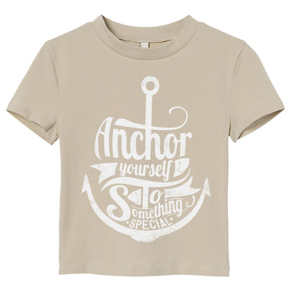 Anchor Yourself to Something Special T-Shirt – Nautical Motivational Shirt, Red Graphic Tee for Positivity & Inspiration, DTF on 100% Cotton