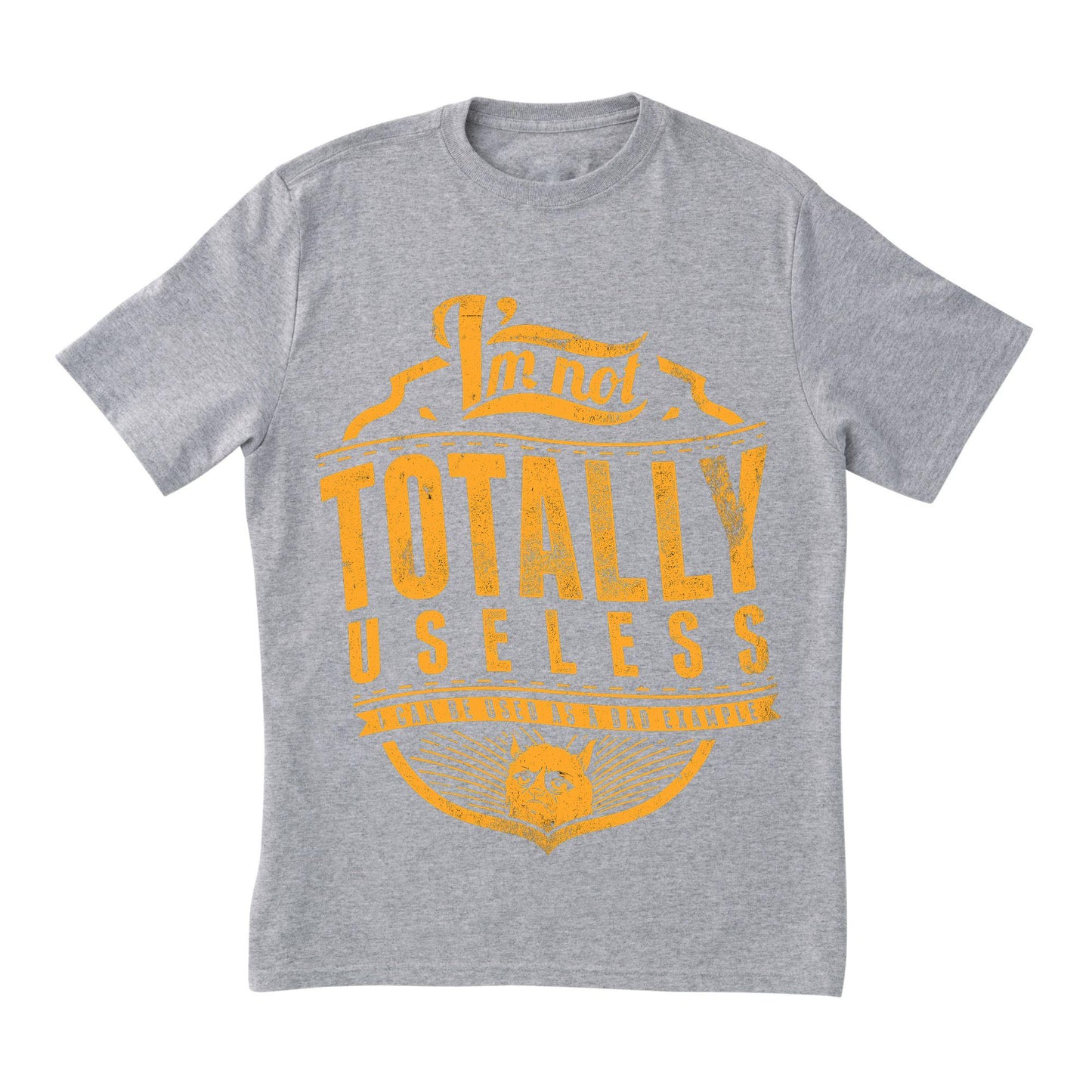 I’m Not Totally Useless Funny T-Shirt – Sarcastic Grumpy Cat Graphic Tee, Bold Red & Yellow Humor Shirt, DTF Print on 100% Cotton