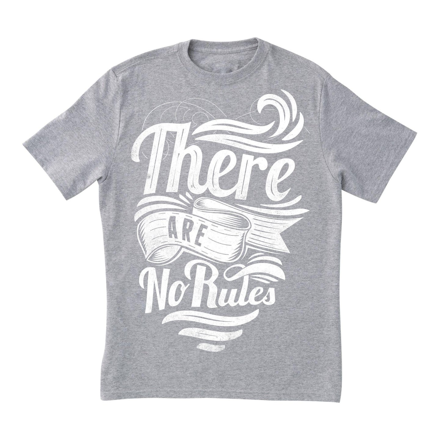 There Are No Rules T-Shirt – Motivational Rebel Tee, White Typography Graphic, 100% Cotton DTF Print
