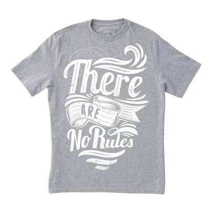 There Are No Rules T-Shirt – Motivational Rebel Tee, White Typography Graphic, 100% Cotton DTF Print