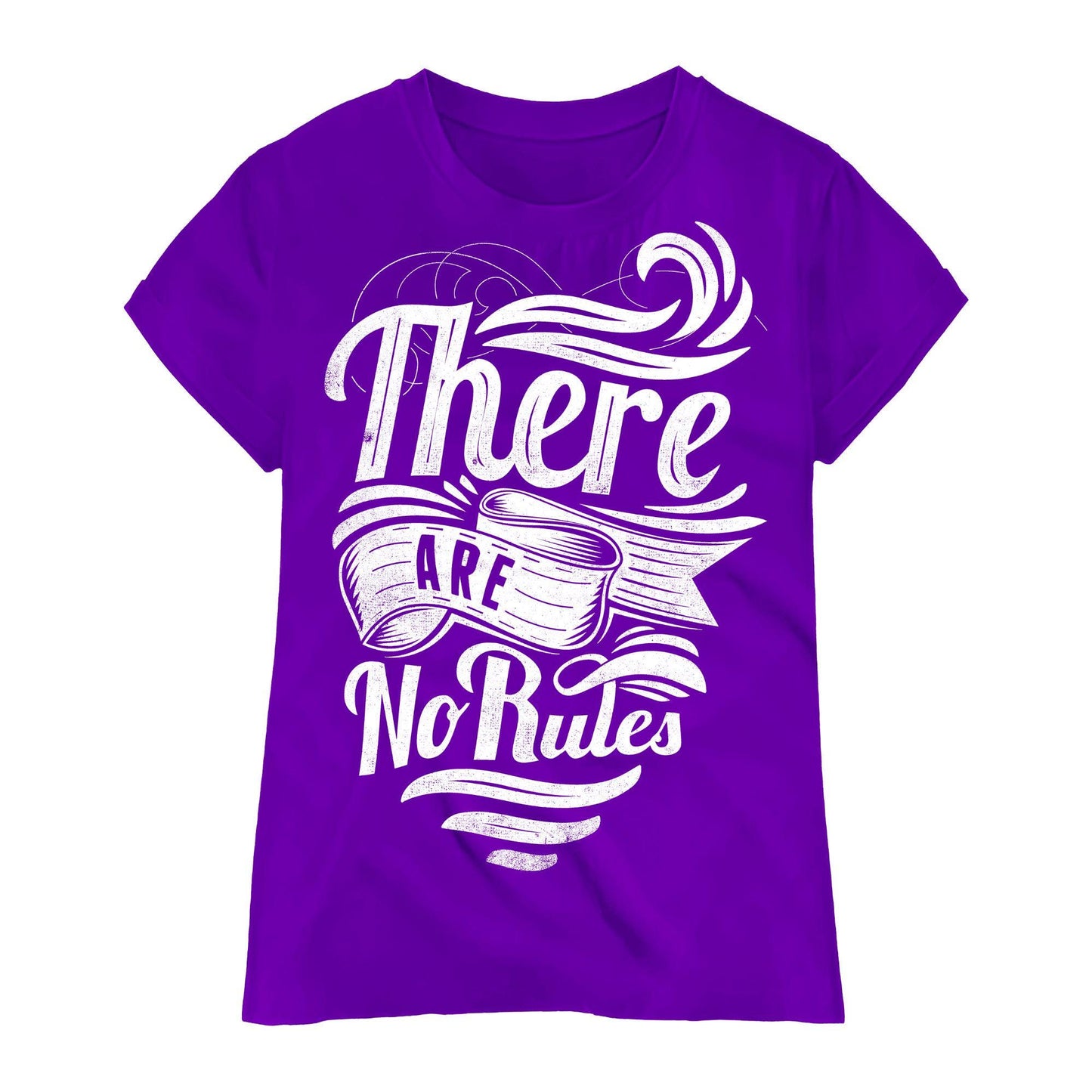 There Are No Rules T-Shirt – Motivational Rebel Tee, White Typography Graphic, 100% Cotton DTF Print