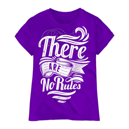 There Are No Rules T-Shirt – Motivational Rebel Tee, White Typography Graphic, 100% Cotton DTF Print