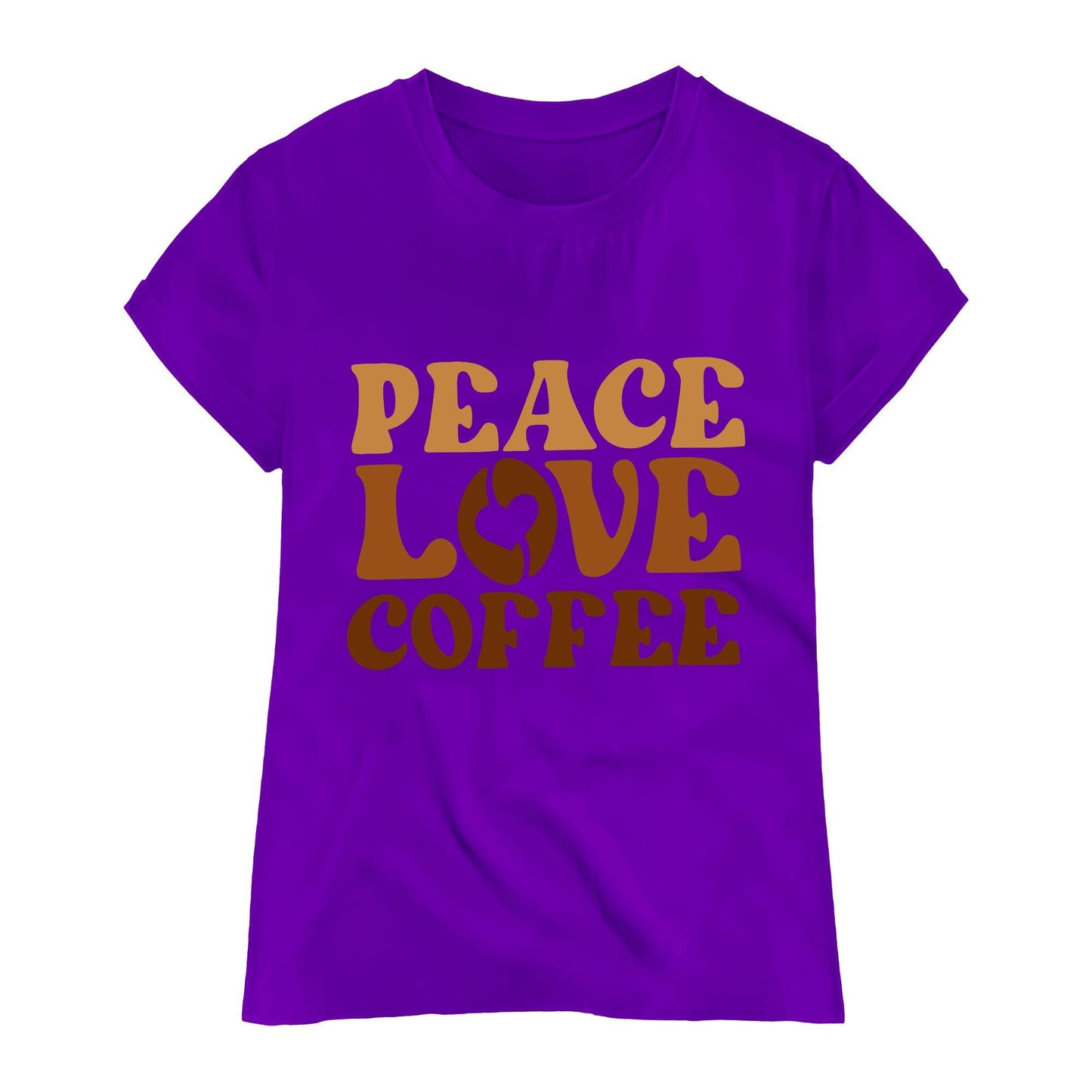 Peace Love Coffee Retro T-Shirt – 100% Cotton, Vintage Aesthetic, Coffee Lover Gift