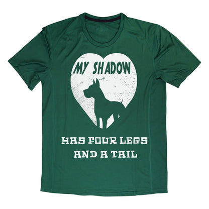 My Shadow Has Four Legs T-Shirt – Dog Lover Pet Owner Shirt, Heart Silhouette Graphic Tee, DTF Printed on 100% Cotton