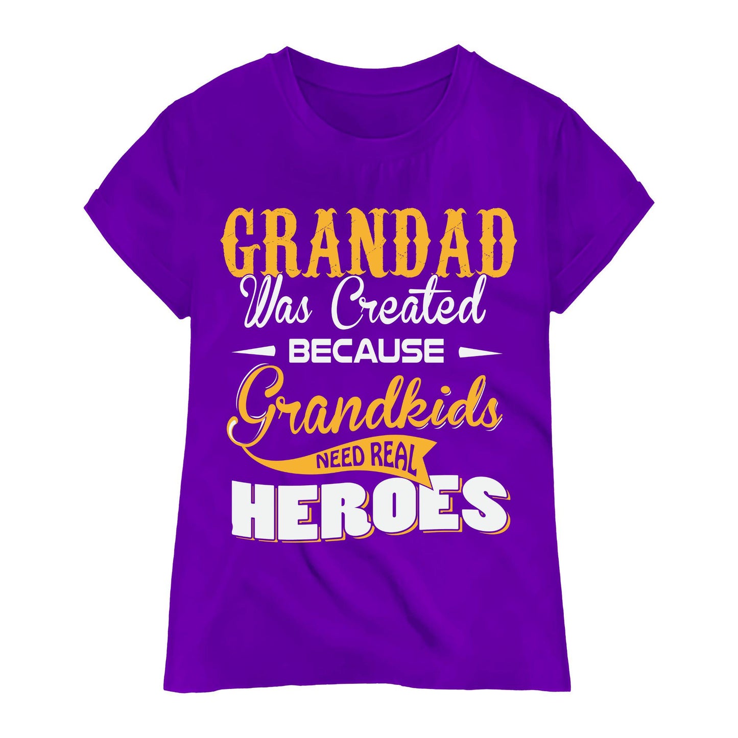 Grandad Hero T-Shirt – Funny Grandpa Gift Tee, Grandkids Need Real Heroes Shirt, DTF Printed on 100% Cotton