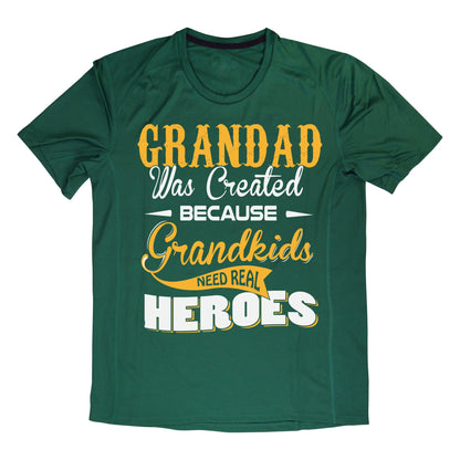Grandad Hero T-Shirt – Funny Grandpa Gift Tee, Grandkids Need Real Heroes Shirt, DTF Printed on 100% Cotton