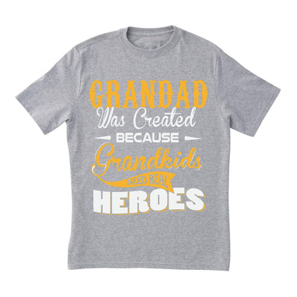 Grandad Hero T-Shirt – Funny Grandpa Gift Tee, Grandkids Need Real Heroes Shirt, DTF Printed on 100% Cotton