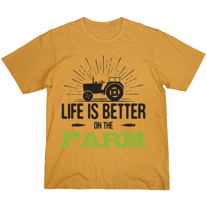 Life Is Better on the Farm T-Shirt – Rustic Country Living Tee, Tractor Graphic DTF Print on 100% Cotton
