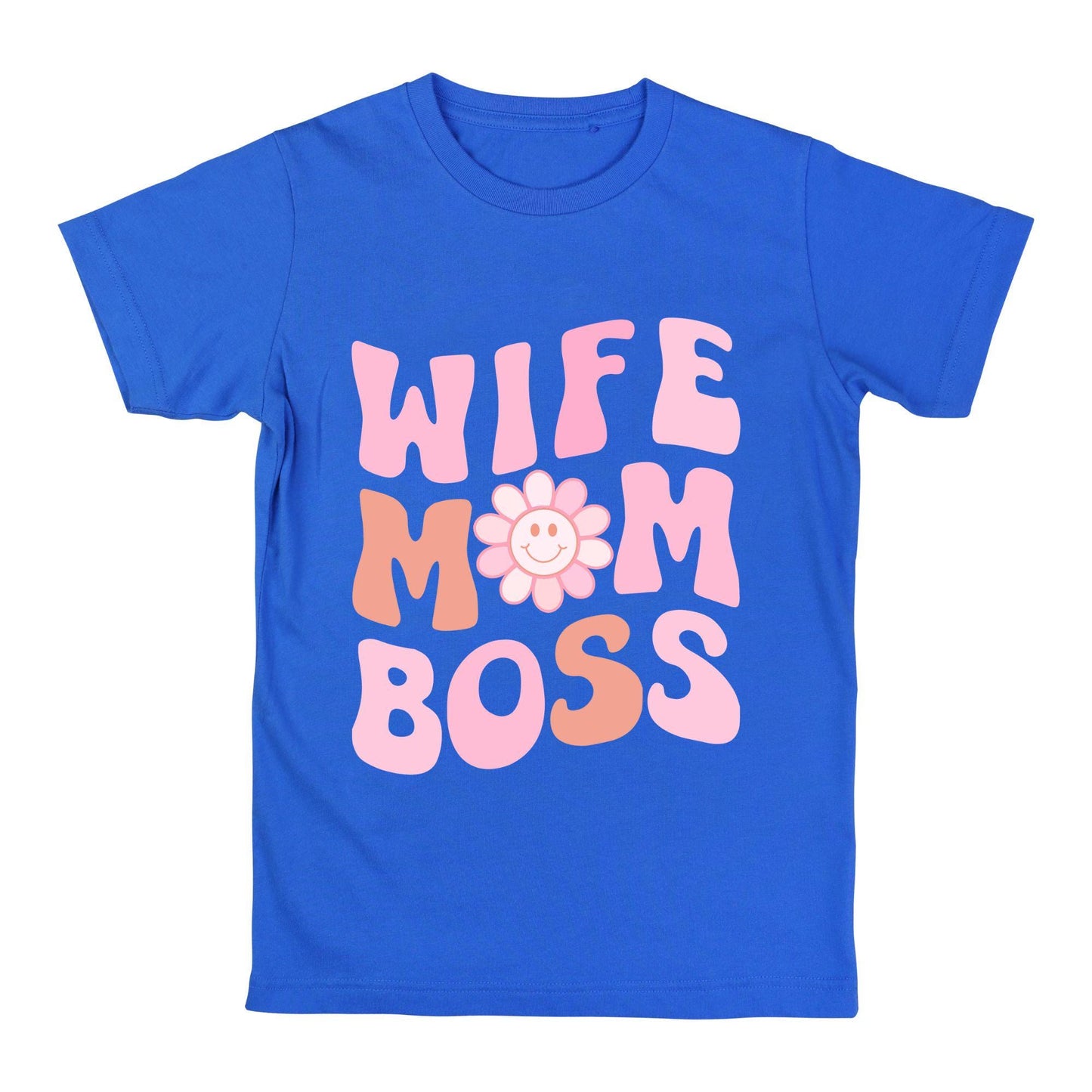Wife Mom Boss T-Shirt – Cute Retro Mom Life Tee, 100% Cotton Gift for Moms & Wives